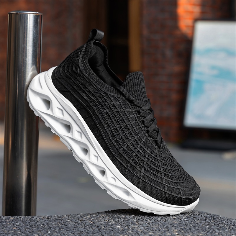 Men Wide Toe Box Diabetic Walk - Knit Fabric Lace Up Sneakers ulasan dan harga