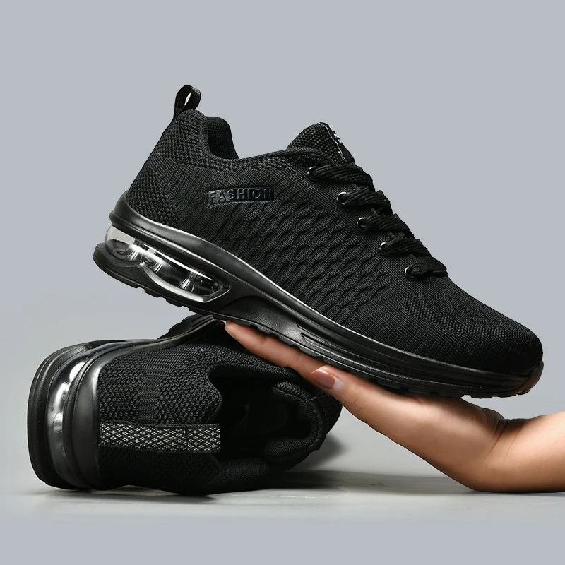 Men Running Shoes Lace Up Snea - Breathable Mesh Athletic Shoes ulasan dan harga