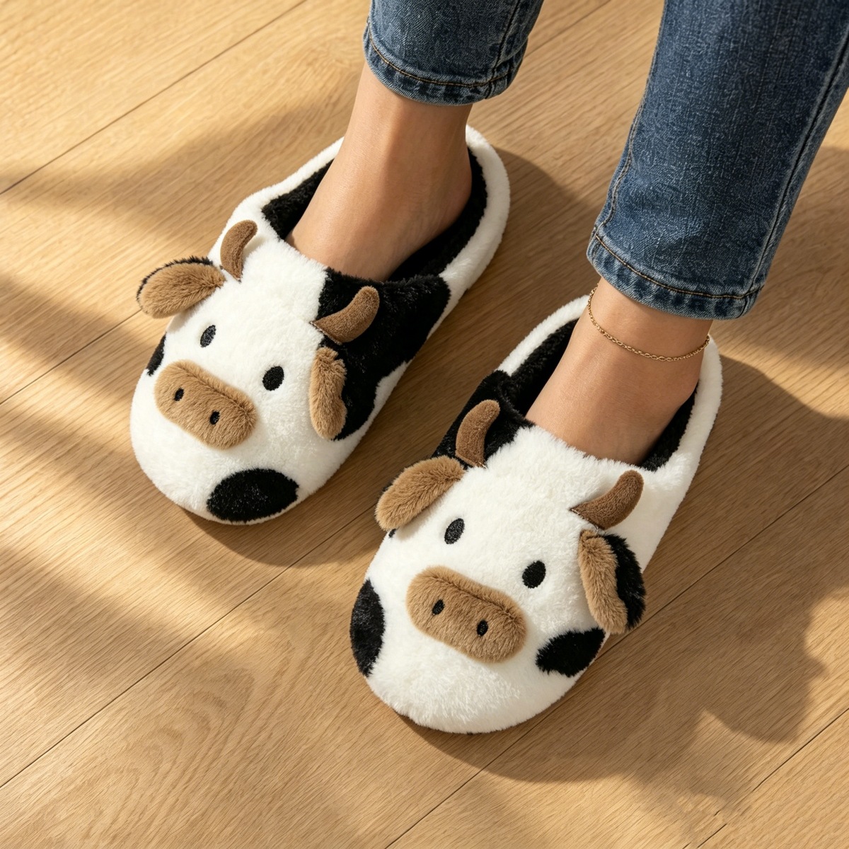 Comfy Cow Plush Slippers Women - Sandals ulasan dan harga