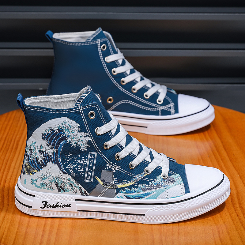 Men Shoes High-Top Canvas Shoe - Breathable Mesh Athletic Shoes ulasan dan harga
